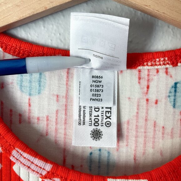 Hanna Andersson Drop Needle Rib Dress Far Out Flowers on Orange Spice 8 (130) - Picture 8 of 8